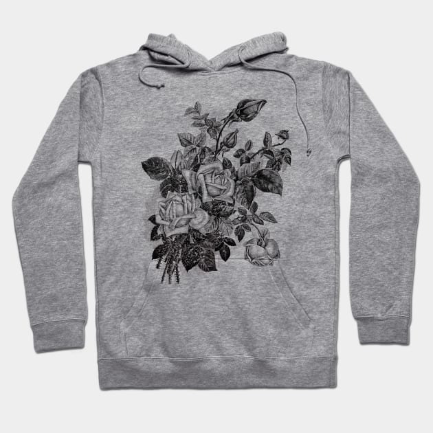 Black Rose Flowers Bouquet Hoodie by Biophilia